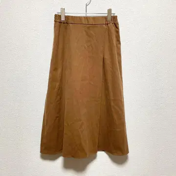 쁘띠 옹플뢰르 브라운 플레어 스커트 M 안감 부착