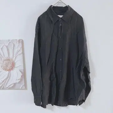 ZARA 버튼업 긴팔 셔츠 루즈핏 캐주얼 포멀 블랙 S