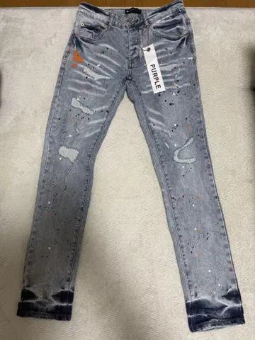 Purple Brand 스키니 데님 데미지 가공
