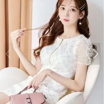프론트 지퍼 비쥬 체크 드레스 S