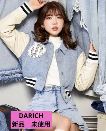 [ 새상품 미사용 ] Darich 다리치 컴팩트 데님 바시티 자켓