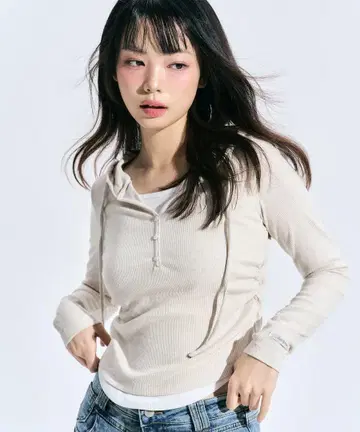 MUSHINSA ZEROPLANET 후드 부착 리브 니트