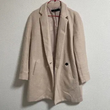 ZARA BASIC 베이지 피 코트 M 사이즈