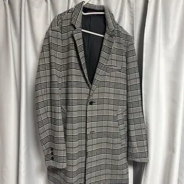 BEAMS HEART 체스터 코트 XL 그레이 계열 체크