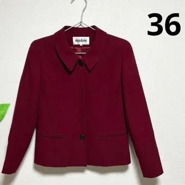 새상품급! 마도아 /주) 라핀 긴팔 울 자켓 S 버건디