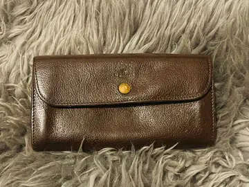 브라운 가죽 장지갑 플랩식