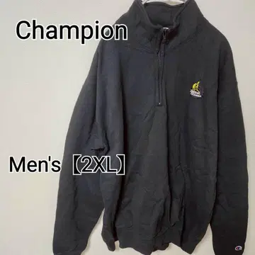 z229 [Champion] 하프 지퍼 트레이닝복 (남성용 2XL) 블랙