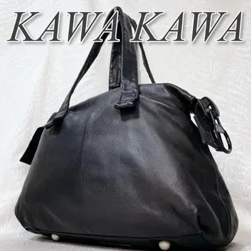 KAWAKAWA 빅 지퍼 토트백 A4 가죽 천연 가죽 카와카와