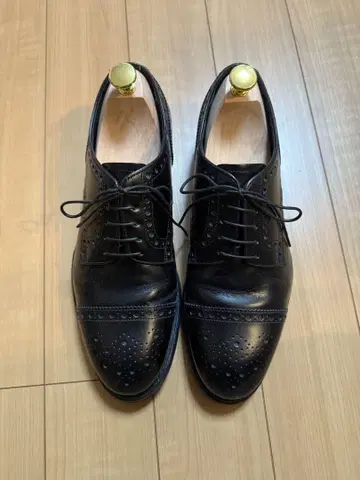 REGAL 블랙 세미 브로그 스트레이트 팁 25.5cm