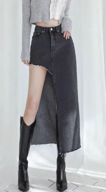 avandress 데님 롱 스커트 슬릿 한국