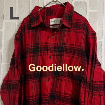 구제 의류 US Goodiellow. 레드 블랙 체크 플란넬 셔츠 L