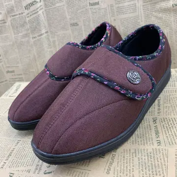 새상품 여성용 24.5cm 꽃무늬 벨크로 테이프 재활 신발 빨간색 647