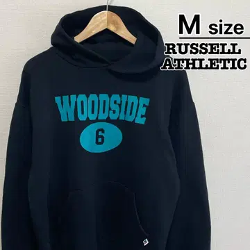 러셀 애슬레틱 후드티 M 블랙 프린트 USA 구제 의류