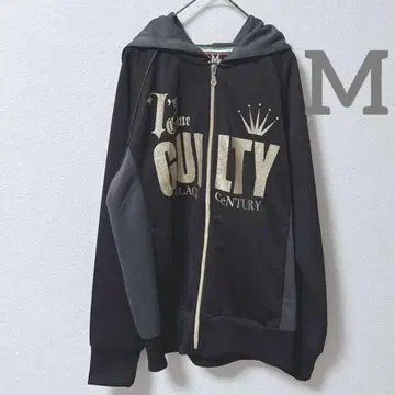 크러쉬 헤드 빅 프린트 풀 집업 후드티 블랙 x 골드 M