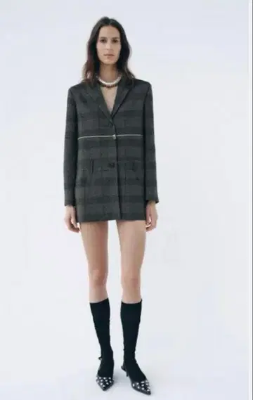 ZW COLLECTION 지퍼 달린 블레이저 원피스