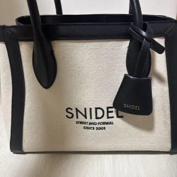 SNIDEL 캔버스 로고 백 BLK