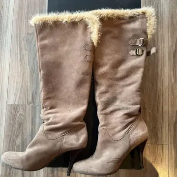 THE FIRST 여성용 퍼 부츠 사이즈 37 23.5~24.0cm