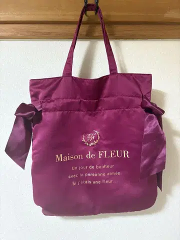 Maison de FLEUR 더블 리본 토트백 빨간색 레드