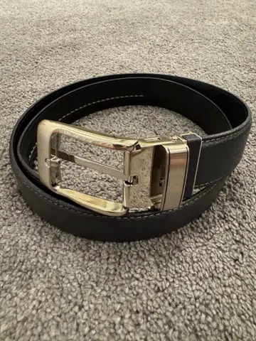 [미사용 새상품] PRARE 프렐 남성용 가죽 벨트 소가죽 네이비