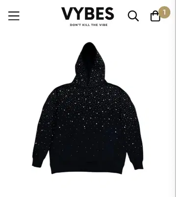 지금 유행하는 VYBES 큐빅 블랙 후드티