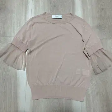 BLUGIRL 블루걸 튤 레이스 절개 니트 상의 면 100%