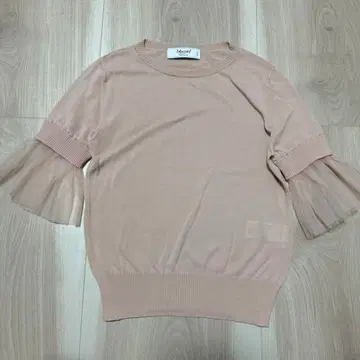 BLUGIRL 블루걸 튤 레이스 절개 니트 상의 면 100%