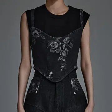 FETICO ROSE DENIM BUSTIER 베스트 뷔스티에 별주