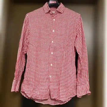GLANSHIRT 빨간색과 화이트 깅엄 체크 셔츠 39