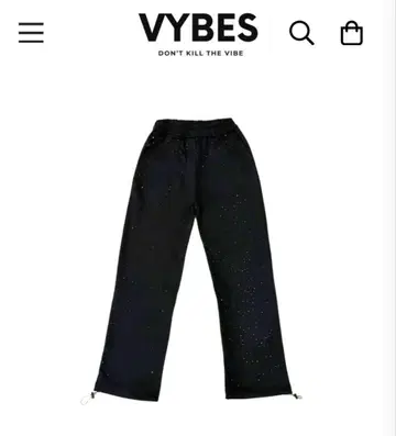 VYBES 블랙 큐빅 조거 팬츠