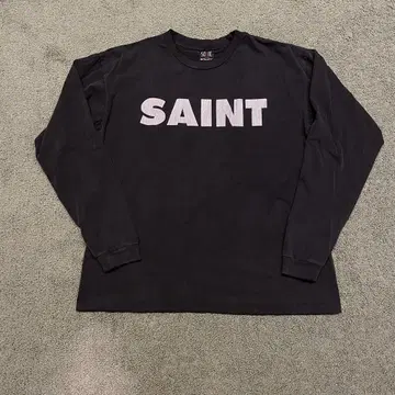 SAINT 롱 슬리브 티셔츠 블랙 긴팔 티셔츠