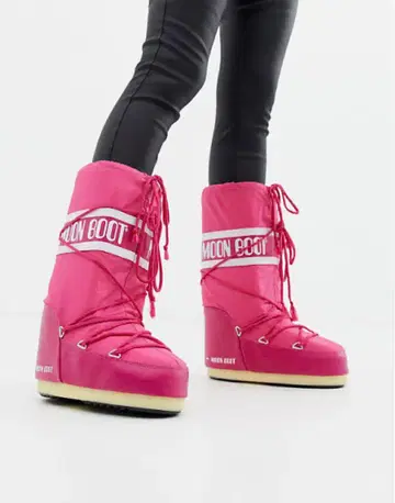 MOON BOOT 핑크 롱 부츠