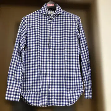 Giannetto 파랑과 화이트 체크 셔츠