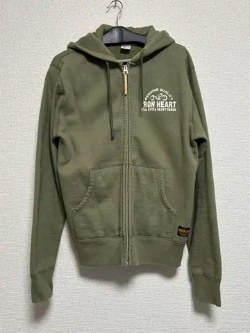 IRON HEART 아이언 하트 풀 집업 후드티 L 올리브 사이즈 L