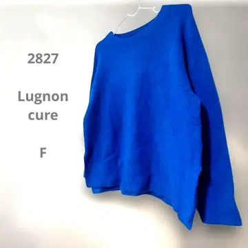 Lugnoncure 파란색 크루넥 긴팔 니트 오버 사이즈 루즈핏 F