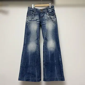 레드페퍼 부츠컷 데님 플레어 데님 다크 블루
