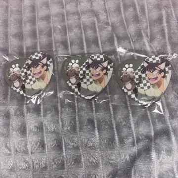 닌타마 란타로 난자타운 식만 루사부로 하트 캔뱃지 세트 3개