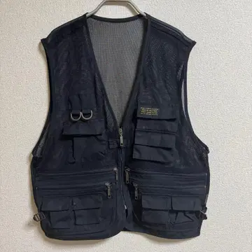 블랙 메쉬 낚시용 조끼