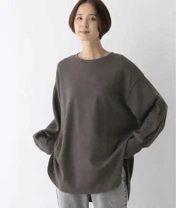 새상품 렙심 소매 리브 라운드 튜닉 T셔츠