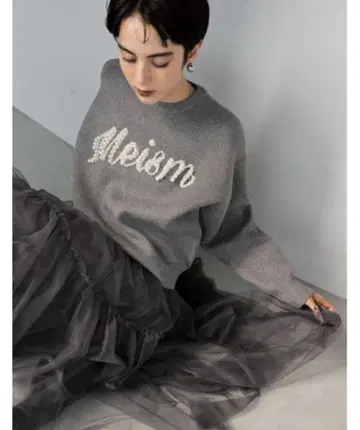MEISM by Re:EDIT 펄 로고 니트탑
