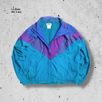 90s L.L.Bean 나일론 자켓 틸 퍼플 절개 디자인