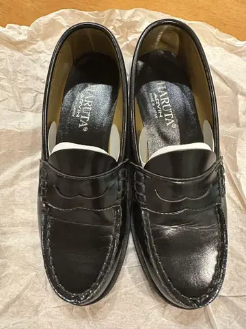 HARUTA 블랙 로퍼 24.5cm 2E