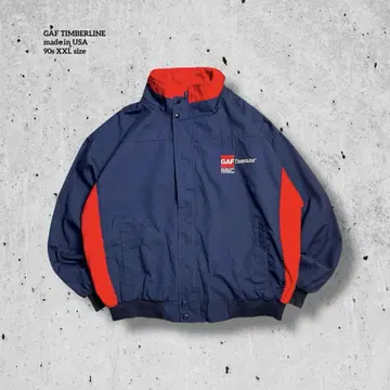 90s USA 나일론 블루종 기업계 자수 로고 자켓 XXL