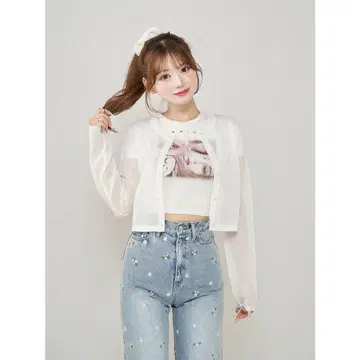 Darich 다리치 시어 로고 가디건 화이트