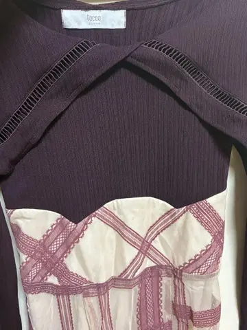 tocco closet 빅칼라 백 레이스업 도킹 원피스