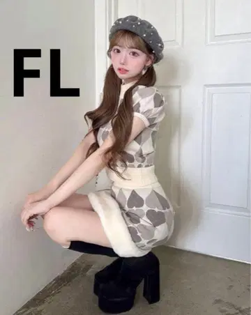 Darich 아가일 하트 체크 니트 셋업