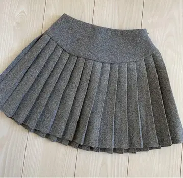 다리치 커브 라인 플리츠 미니 스커트