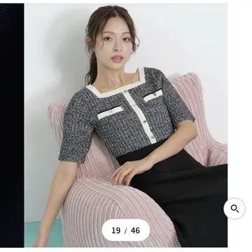 2025AW 믹스 트위드 절개 니트 원피스
