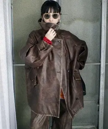 24AW 페이크 가죽 자켓