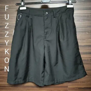 FUZZYKON 플레어 숏팬츠 투 턱 큐롯 M 블랙 y2k