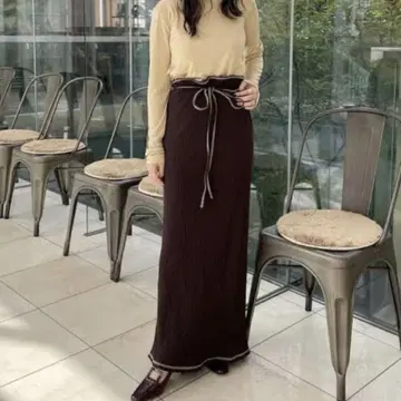 Baserange 베이스 레인지 | Brig Skirt 리브 롱 스커트